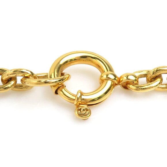 Auth CHANEL Vintage CC Logo Necklace Gold Metal - Picture 8 of 11